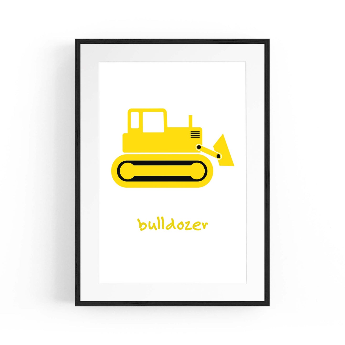 Yellow Digger Boys Bedroom Nursery Wall Art - The Affordable Art Company