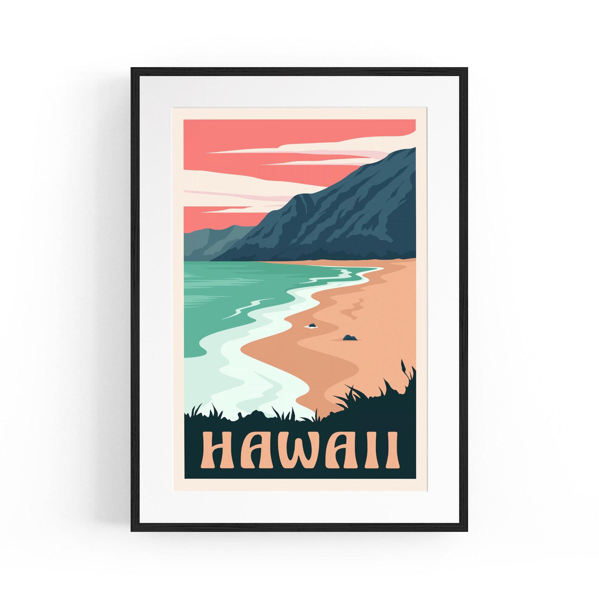 Retro Hawaii, USA Travel Advert Wall Art - Portsby