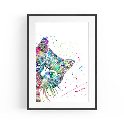 Cat Mandala Cute Animal Pattern Wall Art - The Affordable Art Company