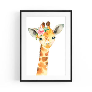 Cute Baby Giraffe Nursery Animal Gift Wall Art - The Affordable Art Company