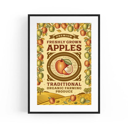 Vintage Apples Advert Farmhouse Kitchen Wall Art - The Affordable Art Company