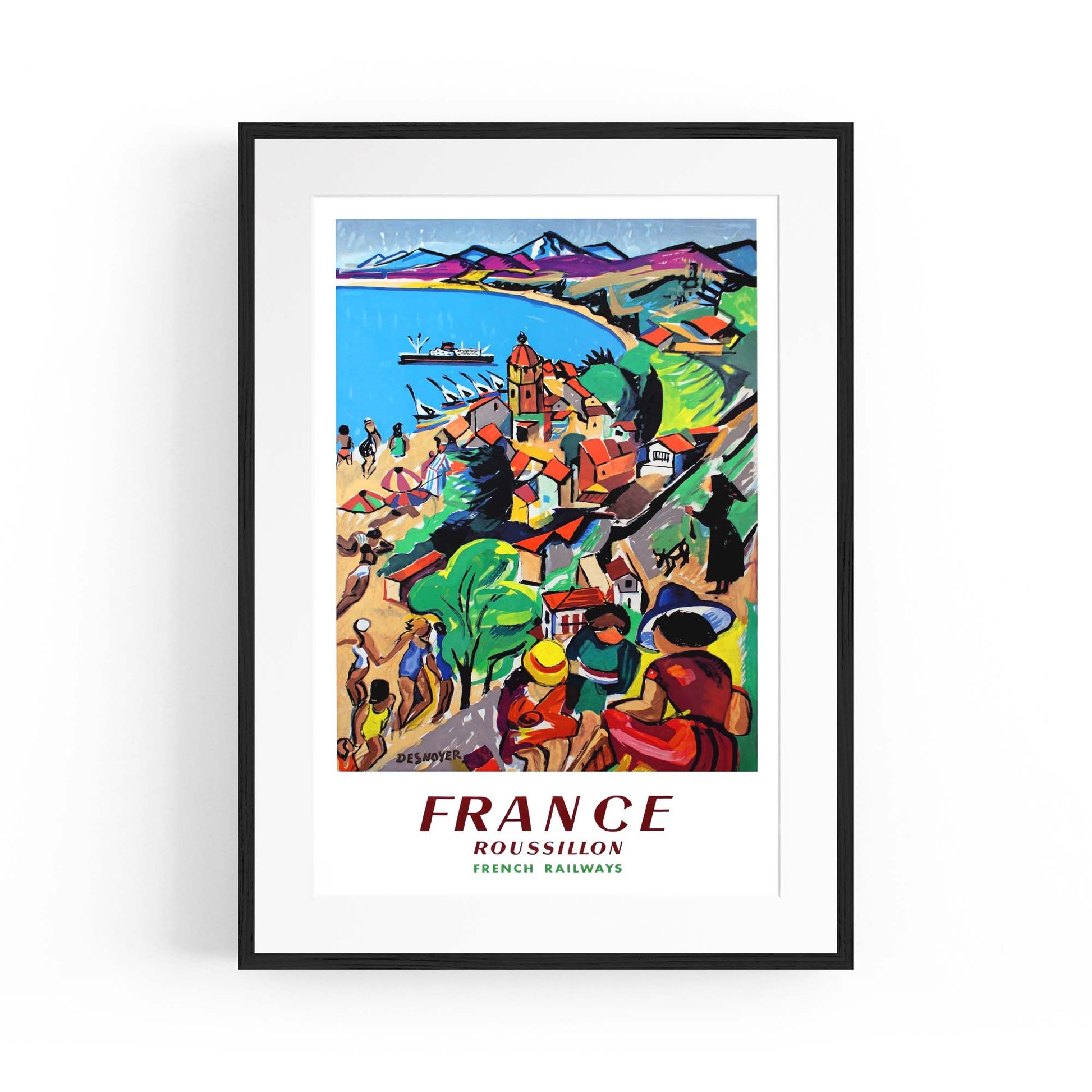 Roussillon France Vintage Travel Advert Wall Art - The Affordable Art Company