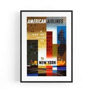 American Airlines to New York Vintage Wall Art - The Affordable Art Company