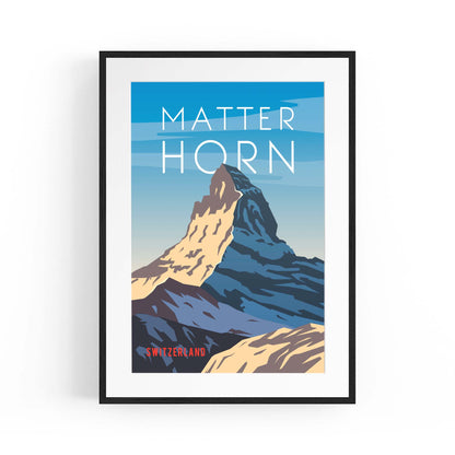 Retro Matterhorn, Switzerland Travel Wall Art - The Affordable Art Company