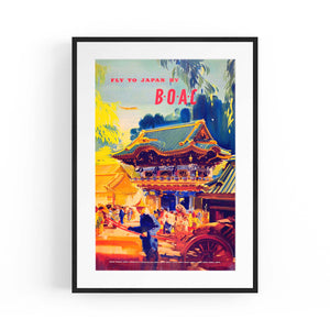 Fly to Japan Vintage Travel Japanese Wall Art - The Affordable Art Company