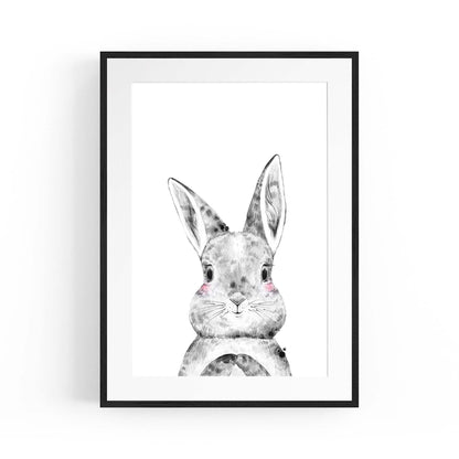 Cute Blushing Baby Bunny Rabbit Nursery Animal Art - The Affordable Art Company