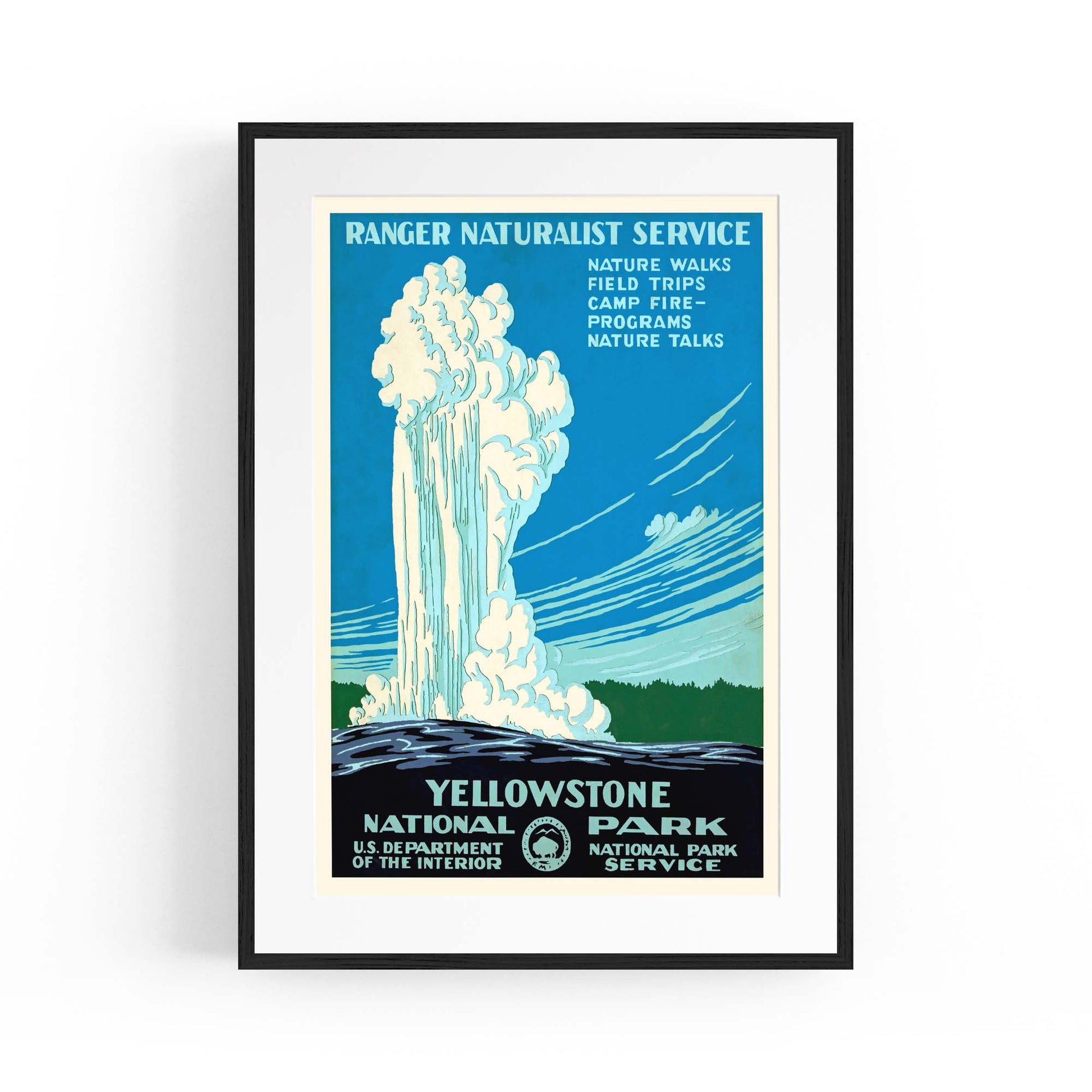 Yellowstone, USA Vintage Travel Advert Wall Art - The Affordable Art Company