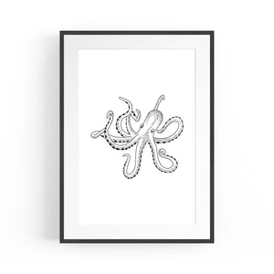 Octopus Drawing Minimal Sealife Wall Art #2 - The Affordable Art Company