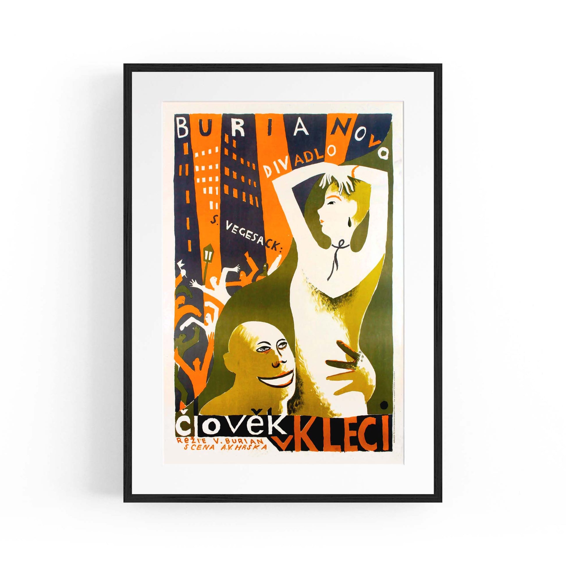 Clovek Theatre Vintage Artwork Decor Wall Art - The Affordable Art Company