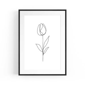 Minimal Tulip Flower Line Drawing Wall Art #5 - The Affordable Art Company