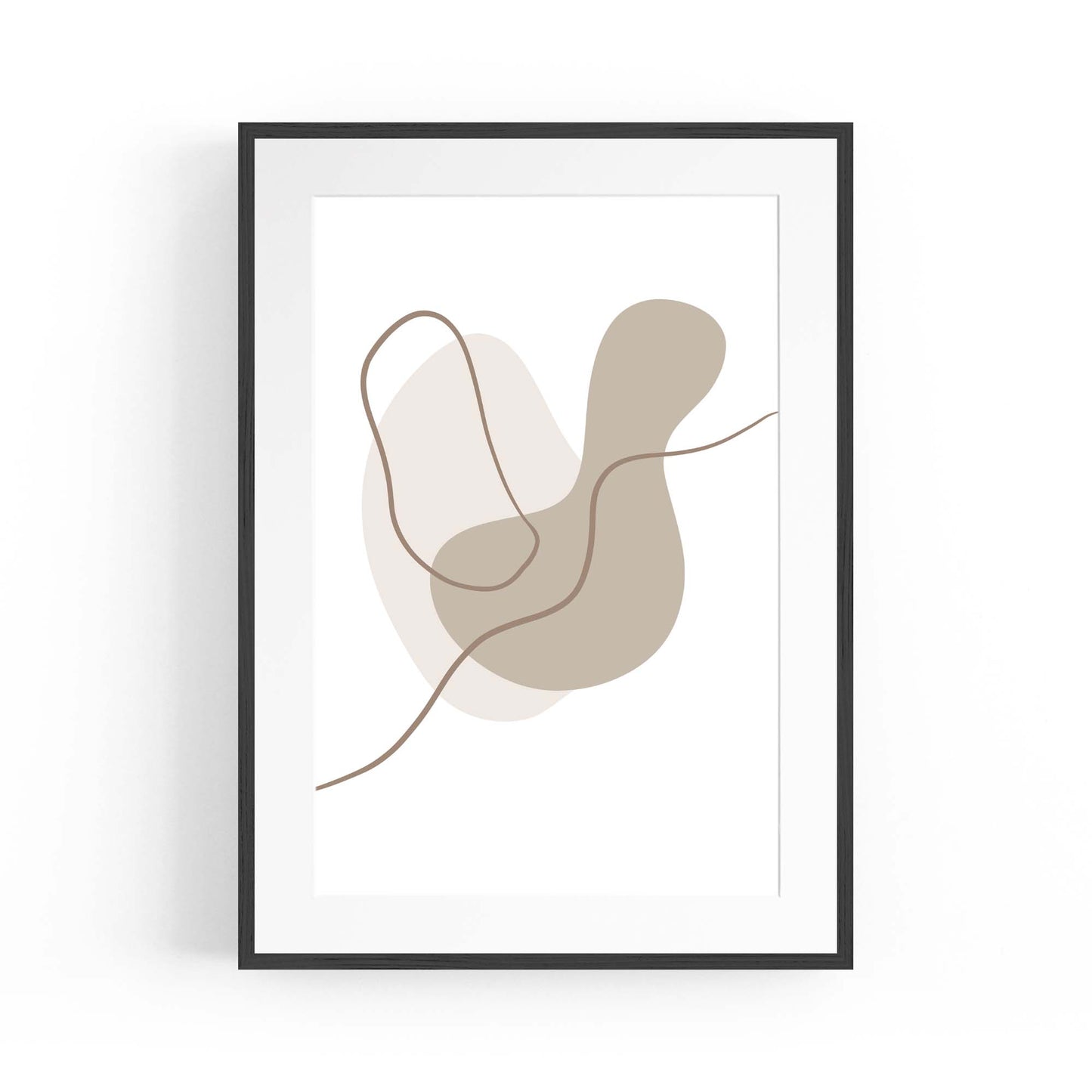 Minimal Black & White Shapes Abstract Wall Art #9 - The Affordable Art Company
