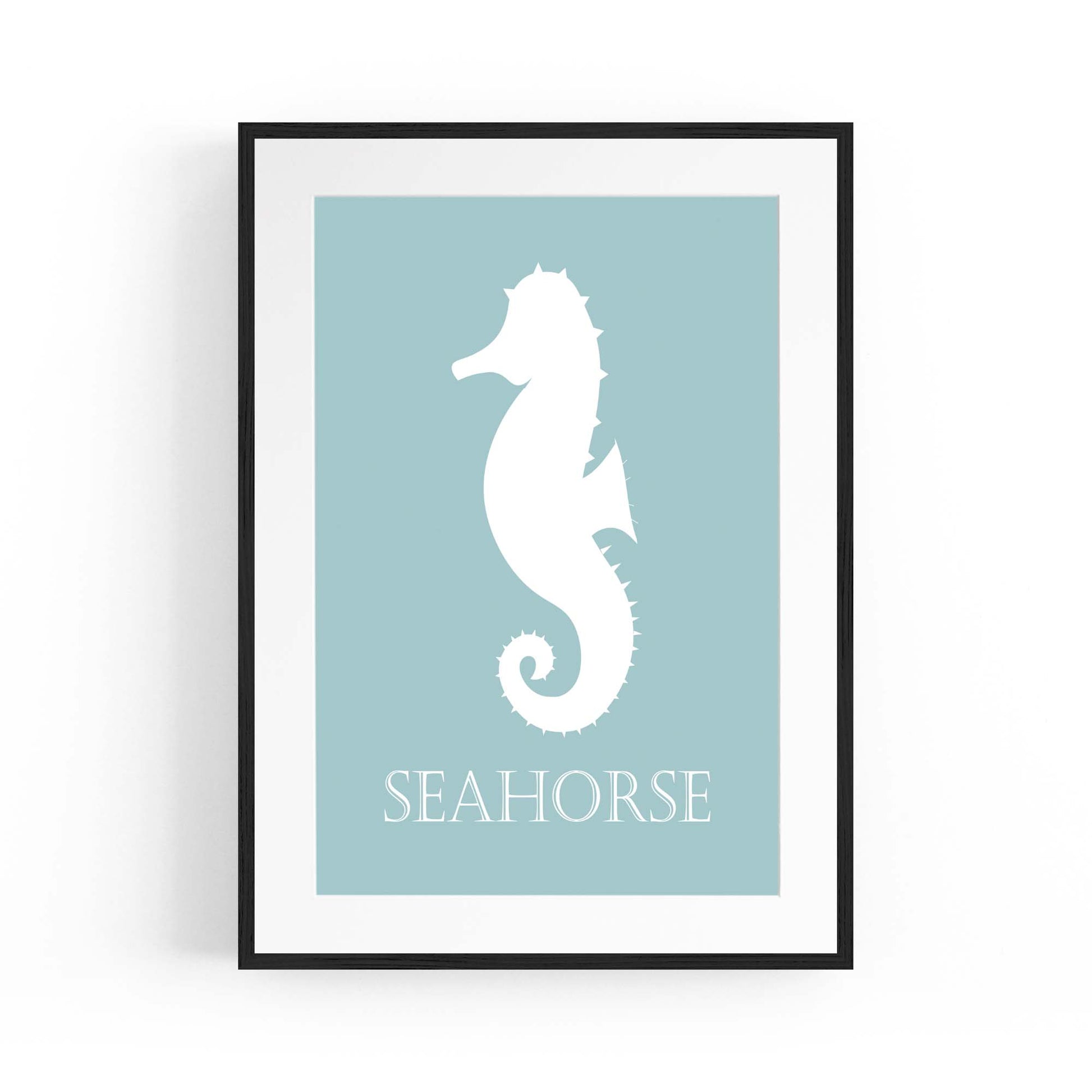 Seahorse Cartoon Sealife Nursery Baby Wall Art #2 - The Affordable Art Company