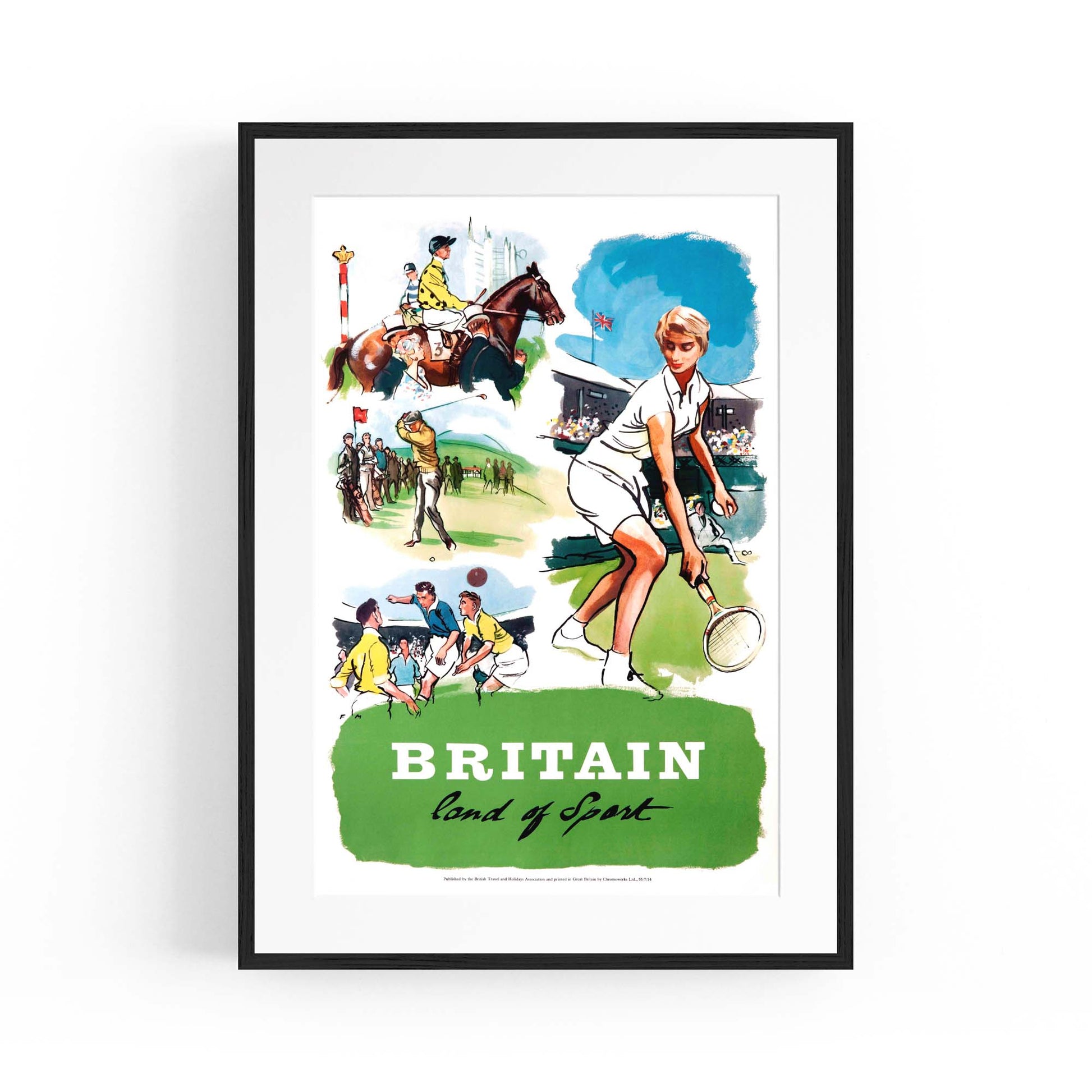 Britain - Land of Sport Vintage Advert Wall Art - The Affordable Art Company