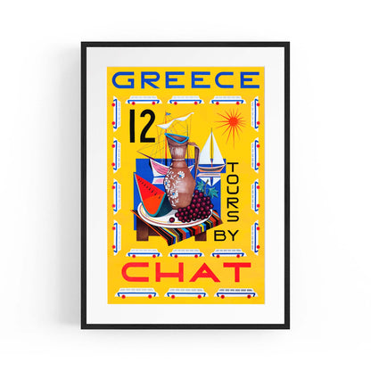 Greece Tours Vintage Travel Advert Wall Art - The Affordable Art Company