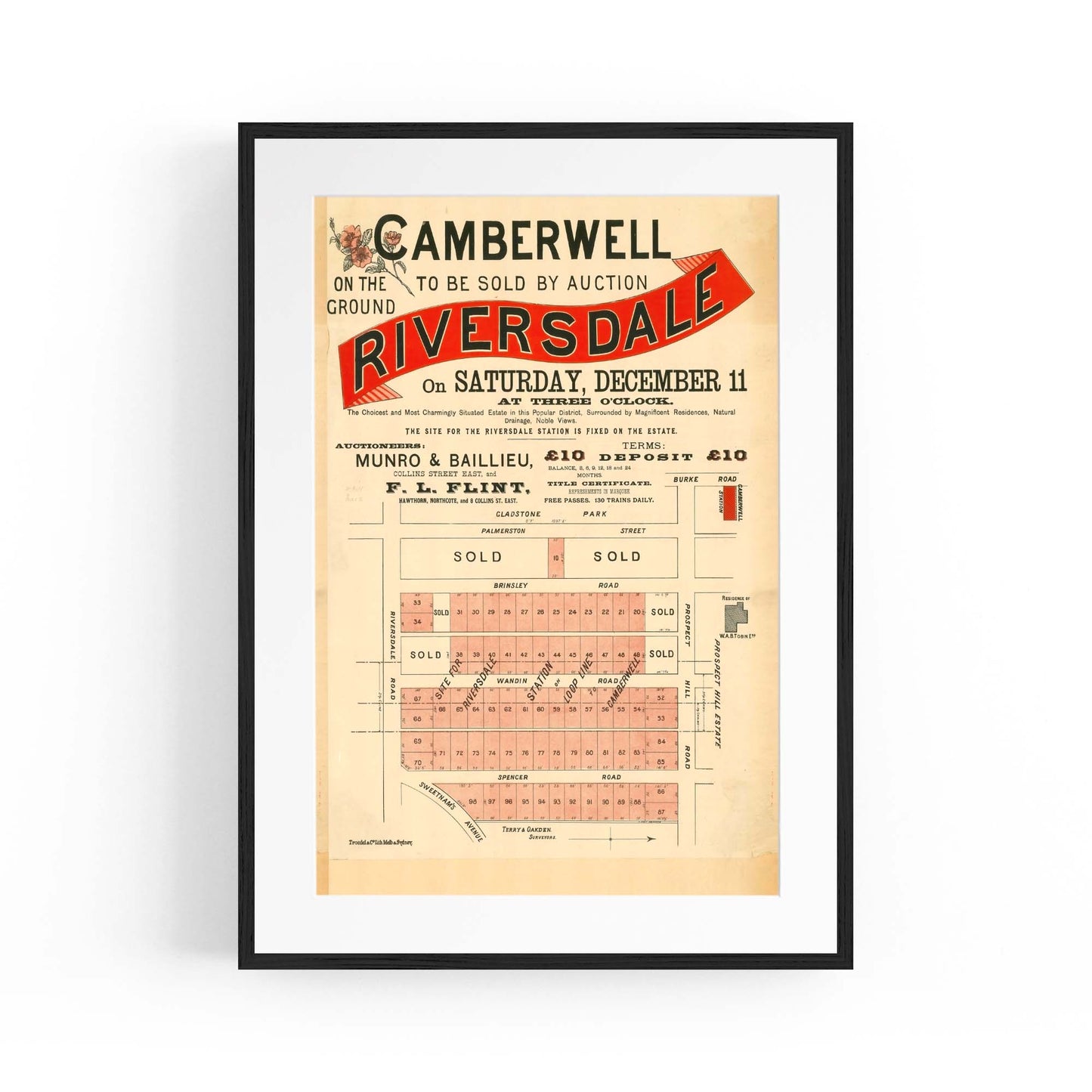 Camberwell Melbourne Vintage Real Estate Ad Art #1 - The Affordable Art Company