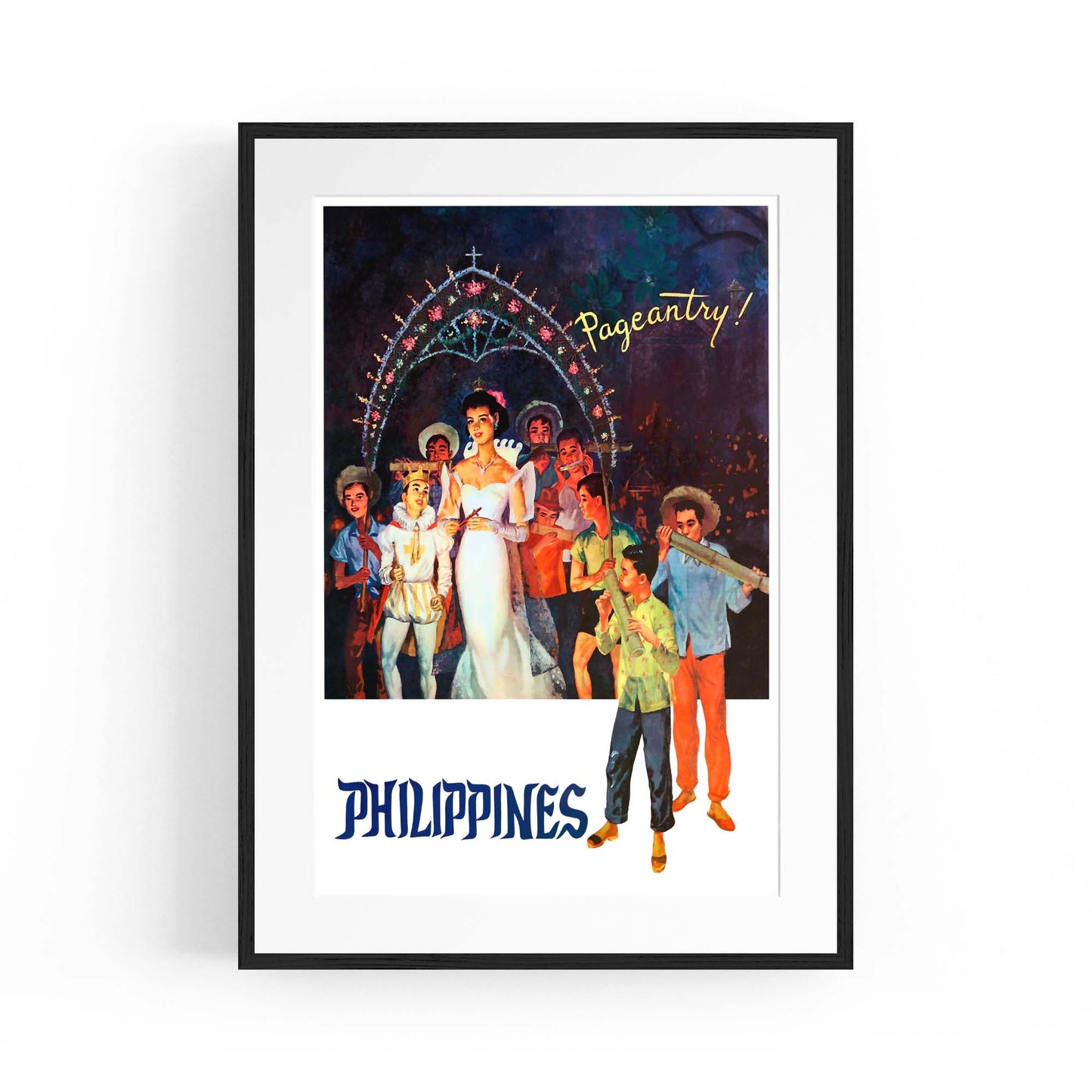 Philippines Pageantry Vintage Travel Advert Wall Art - The Affordable Art Company