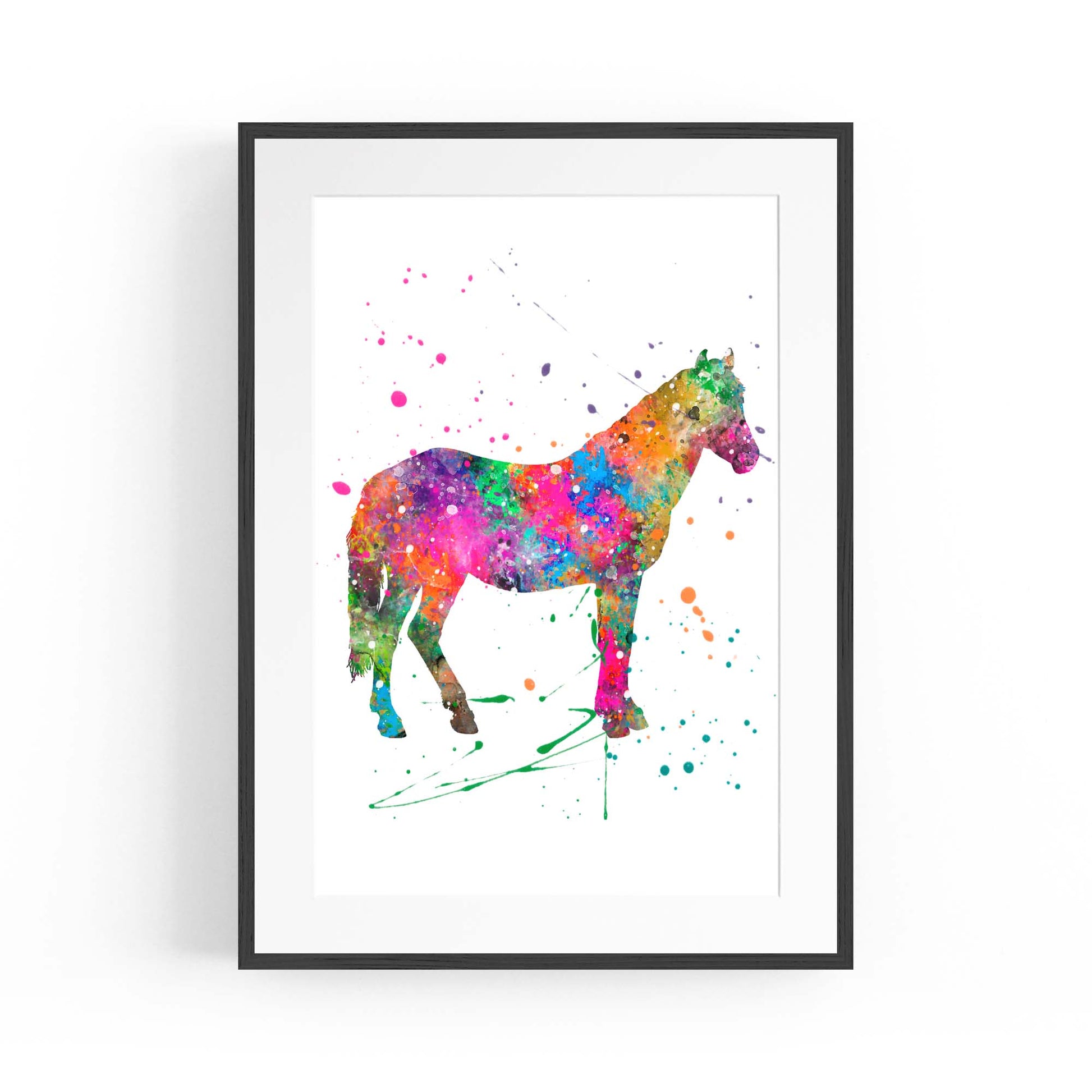 Horse Painting Girls Bedroom Colourful Wall Art #3 - The Affordable Art Company