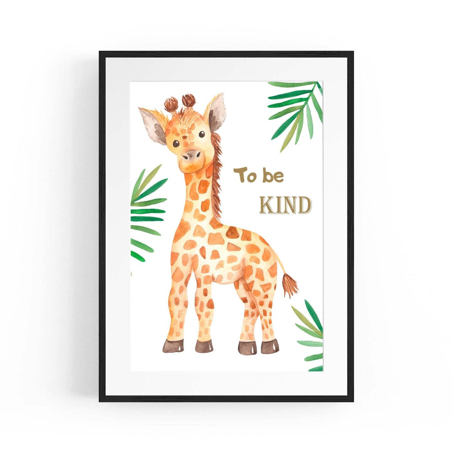 Giraffe "To Be Kind" Quote Nursery Baby Wall Art - The Affordable Art Company