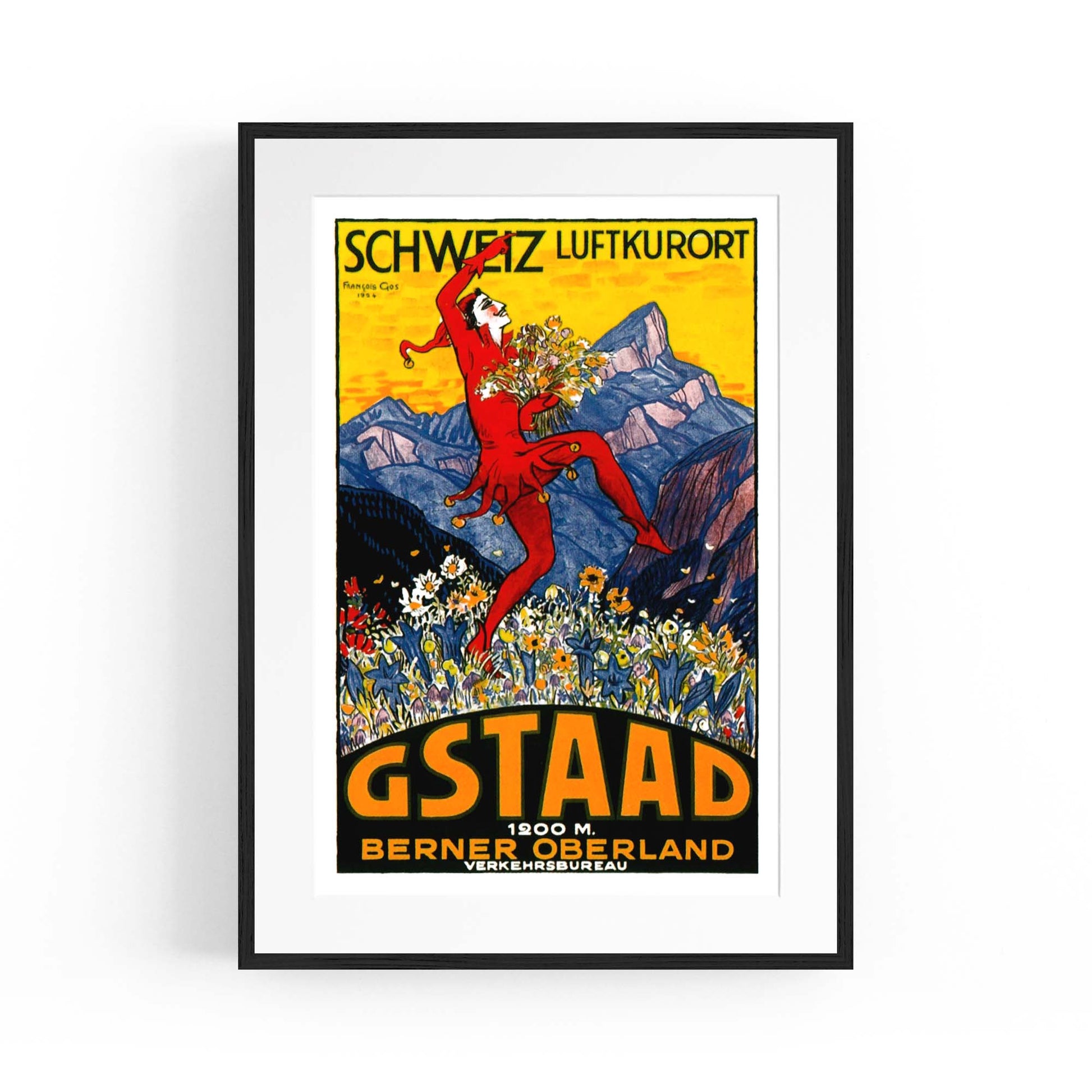 Gstaad, Switzerland Vintage Advert Wall Art - The Affordable Art Company