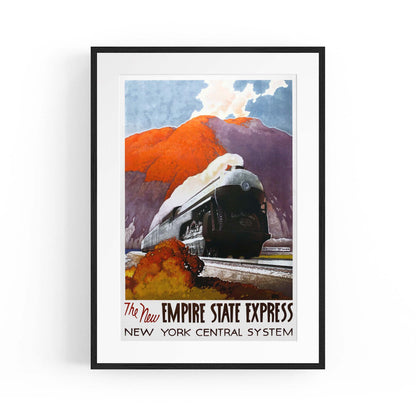 New York Empire State Express Vintage Travel Advert Wall Art - The Affordable Art Company