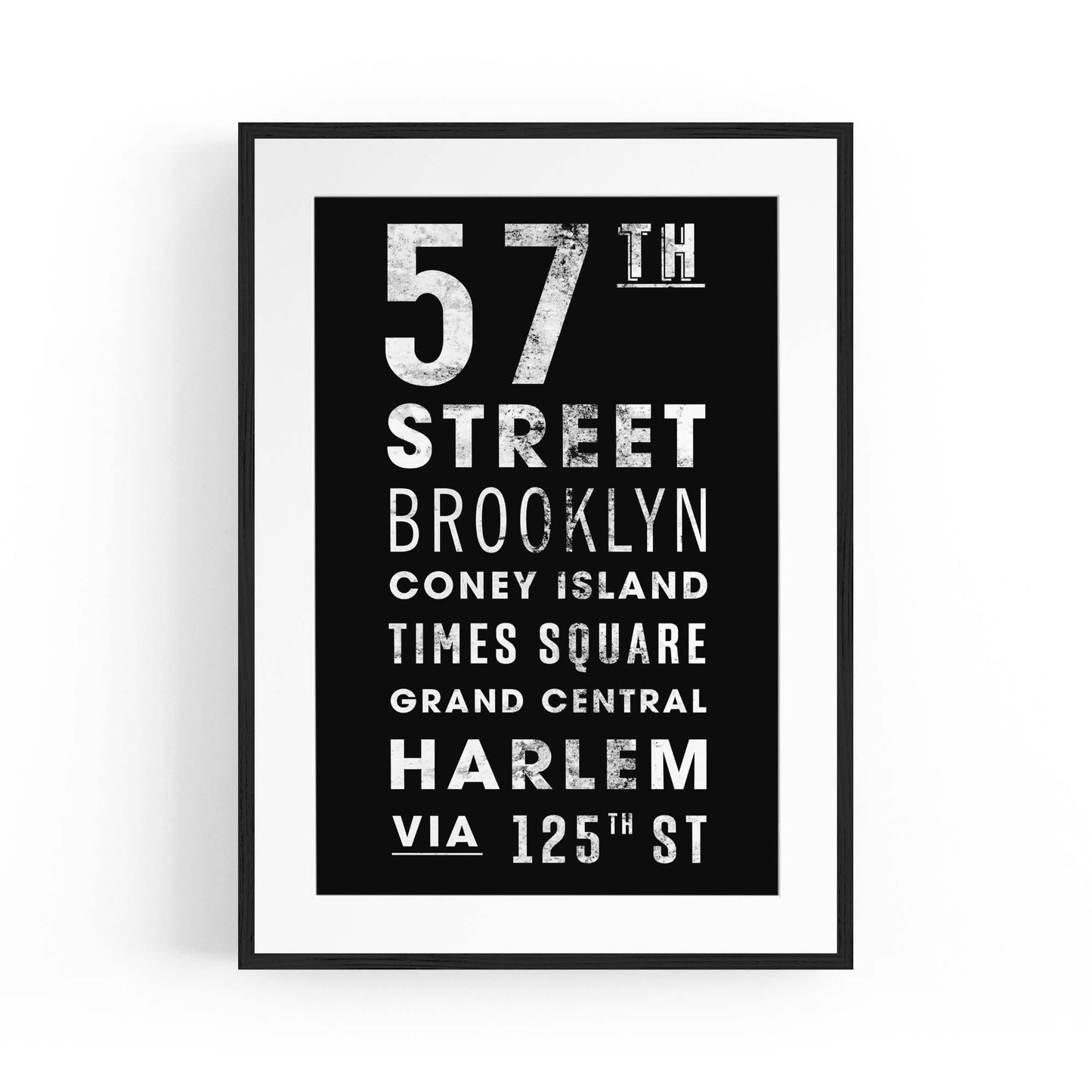New York, Street Names Sign Urban Wall Art - The Affordable Art Company