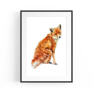 Watercolour Fox Painting Animal Nursery Wall Art - The Affordable Art Company