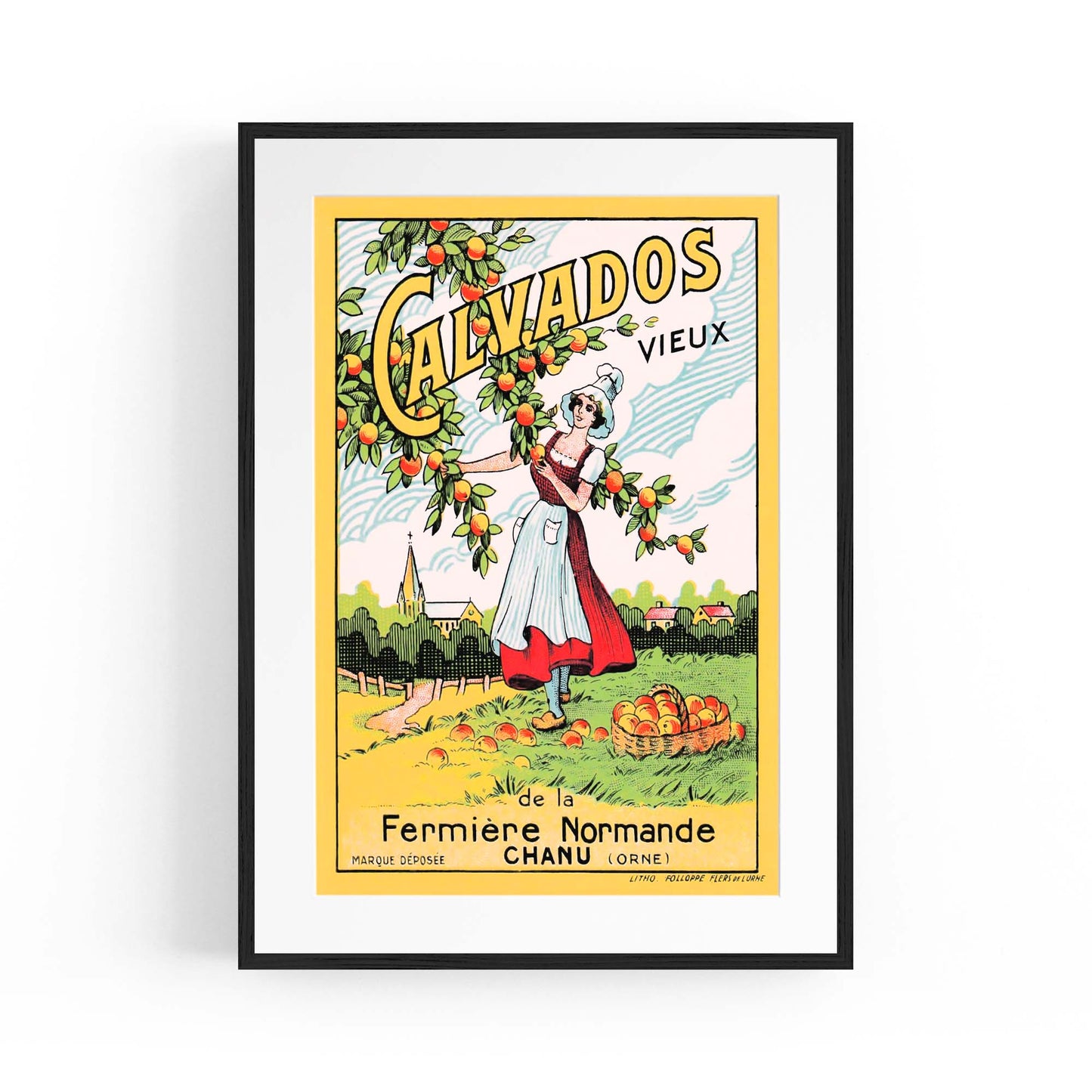 Old Calvados (Brandy) Vintage Drinks Advert Wall Art - The Affordable Art Company