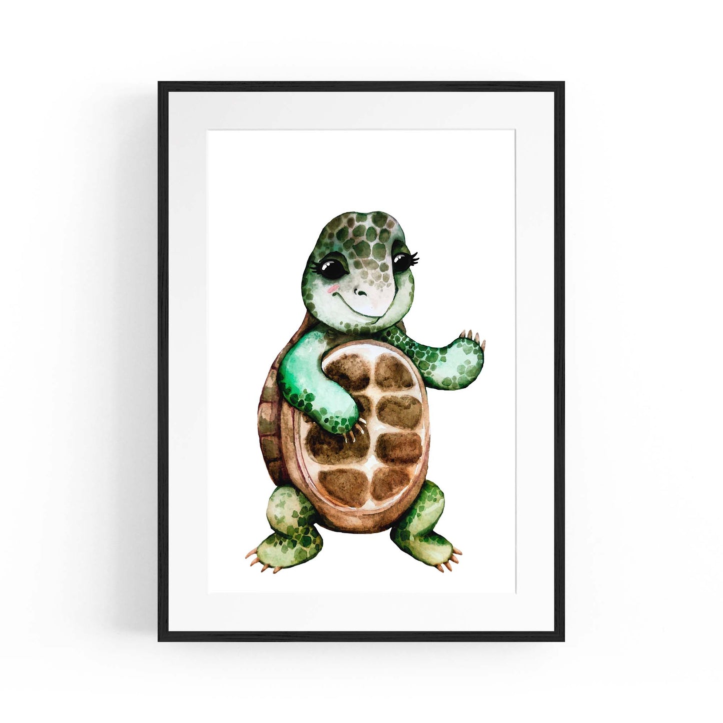 Cartoon Tortoise Cute Nursery Baby Animal Art #1 - The Affordable Art Company