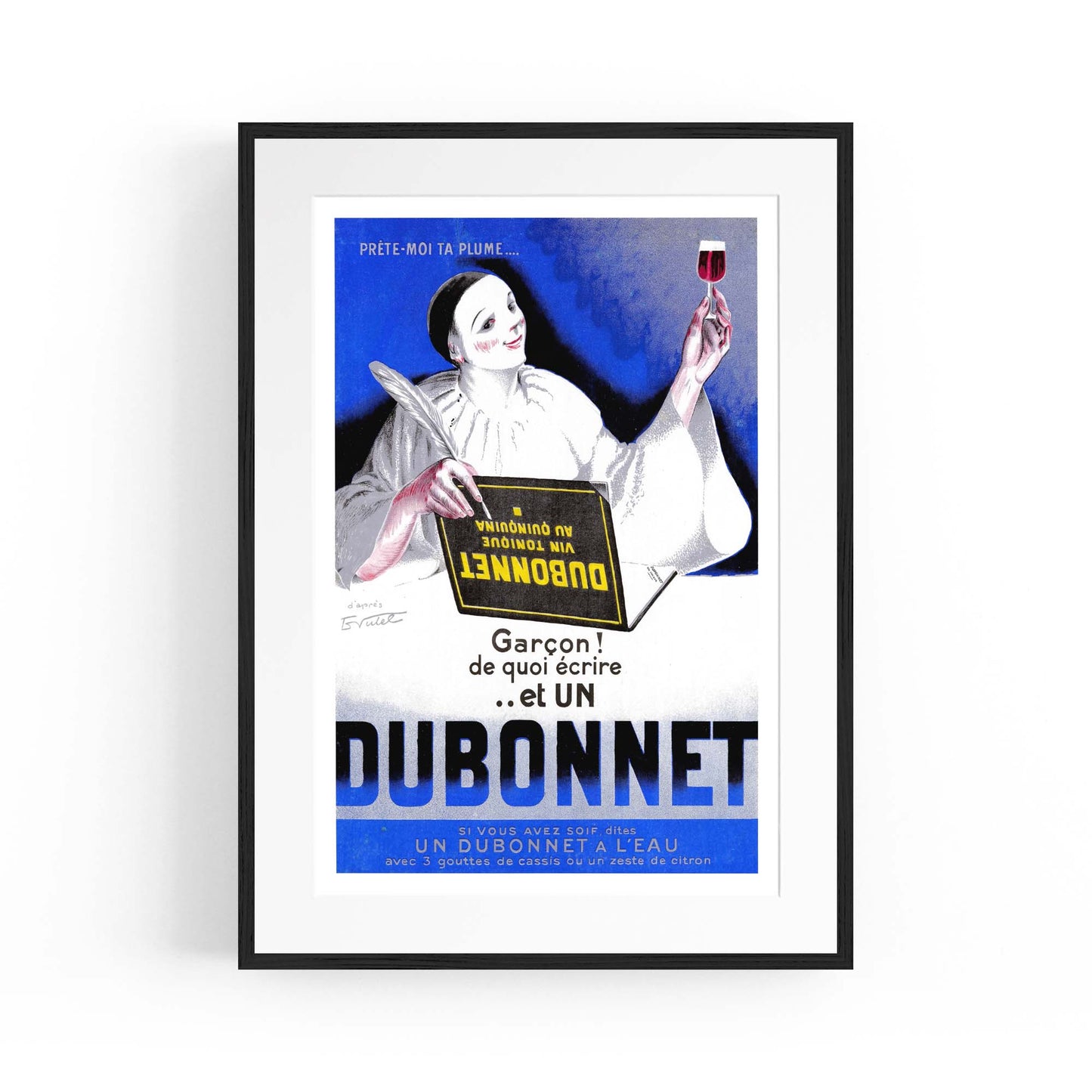 Blue Dubonnet Aperitif Vintage Advert Wall Art - The Affordable Art Company