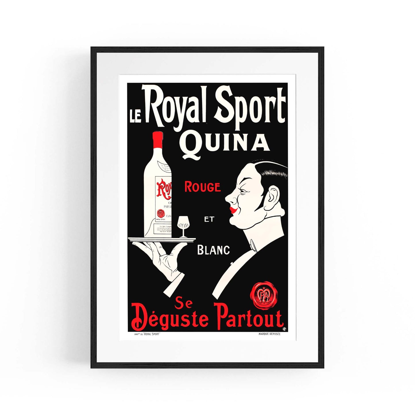 French Le Royal Wine Vintage Advert Cafe Wall Art - The Affordable Art Company