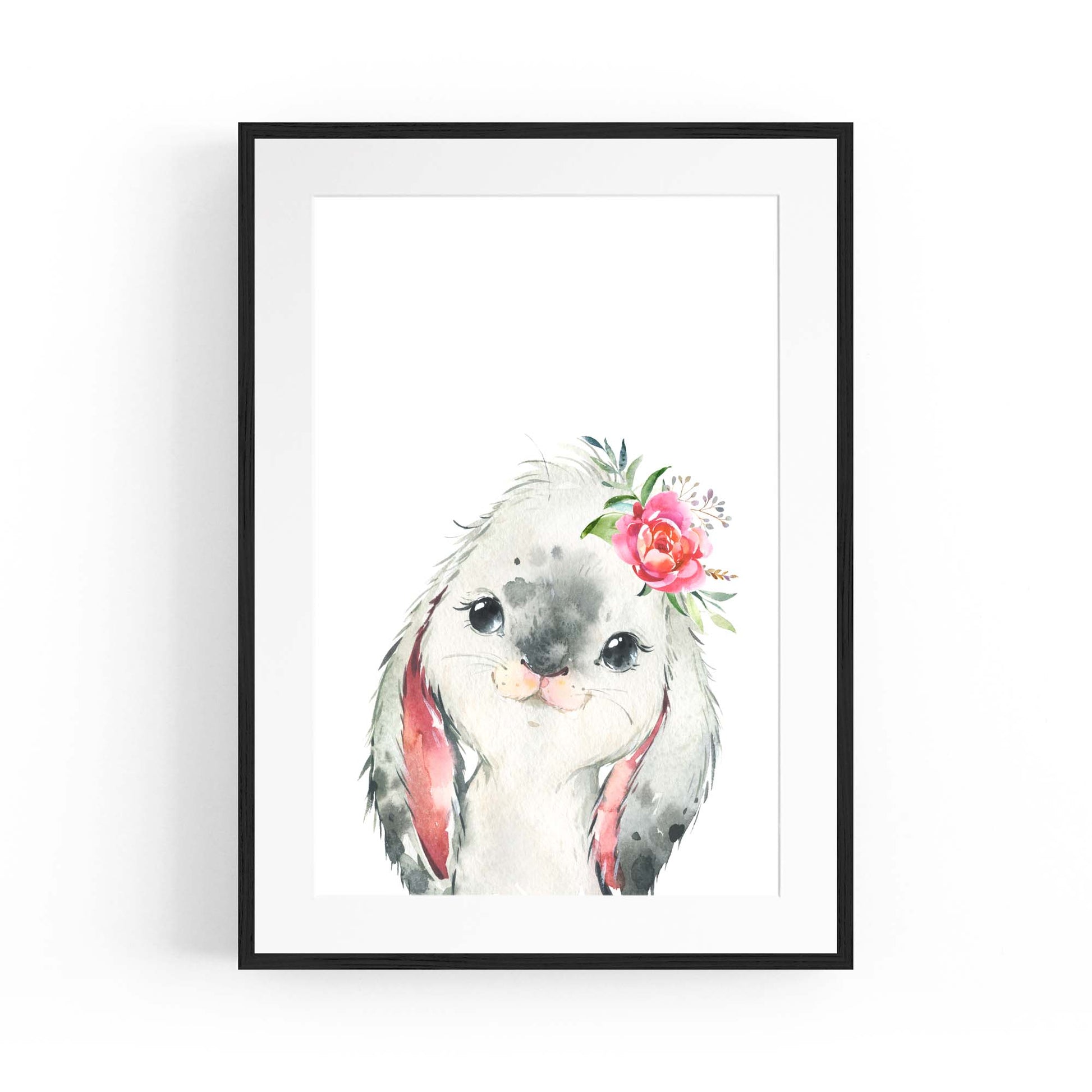 Cute Baby Bunny Rabbit Nursery Animal Wall Art - The Affordable Art Company