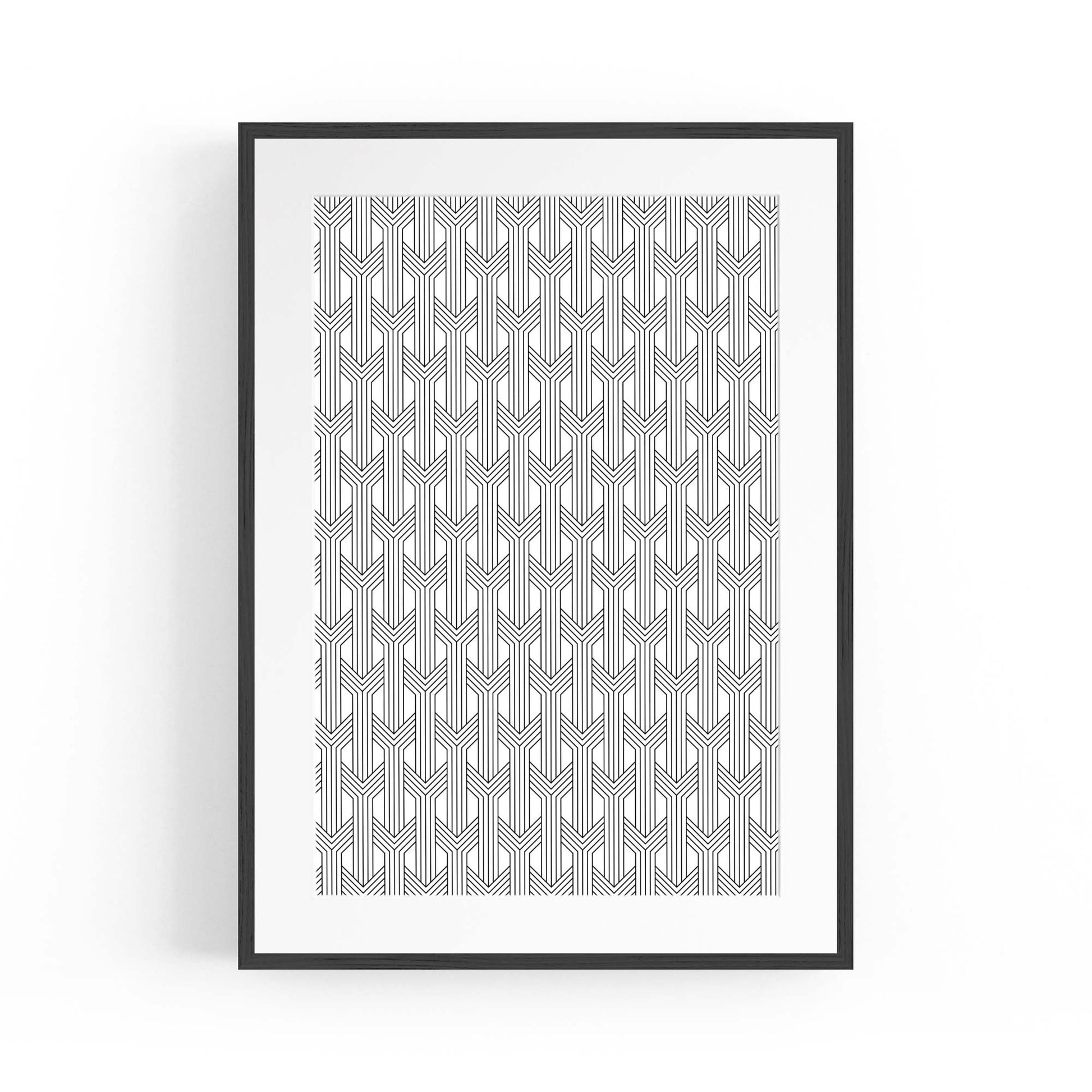 Geometric Pattern Abstract Black & White Wall Art #2 - The Affordable Art Company