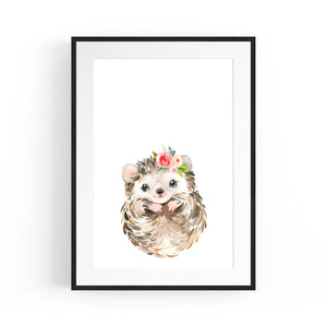 Cute Baby Hedgehog Nursery Animal Gift Wall Art - The Affordable Art Company