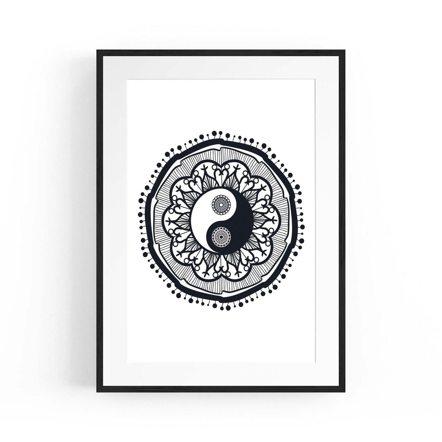 Yin Yang Mandala Calming Yoga Buddist Wall Art #11 - The Affordable Art Company