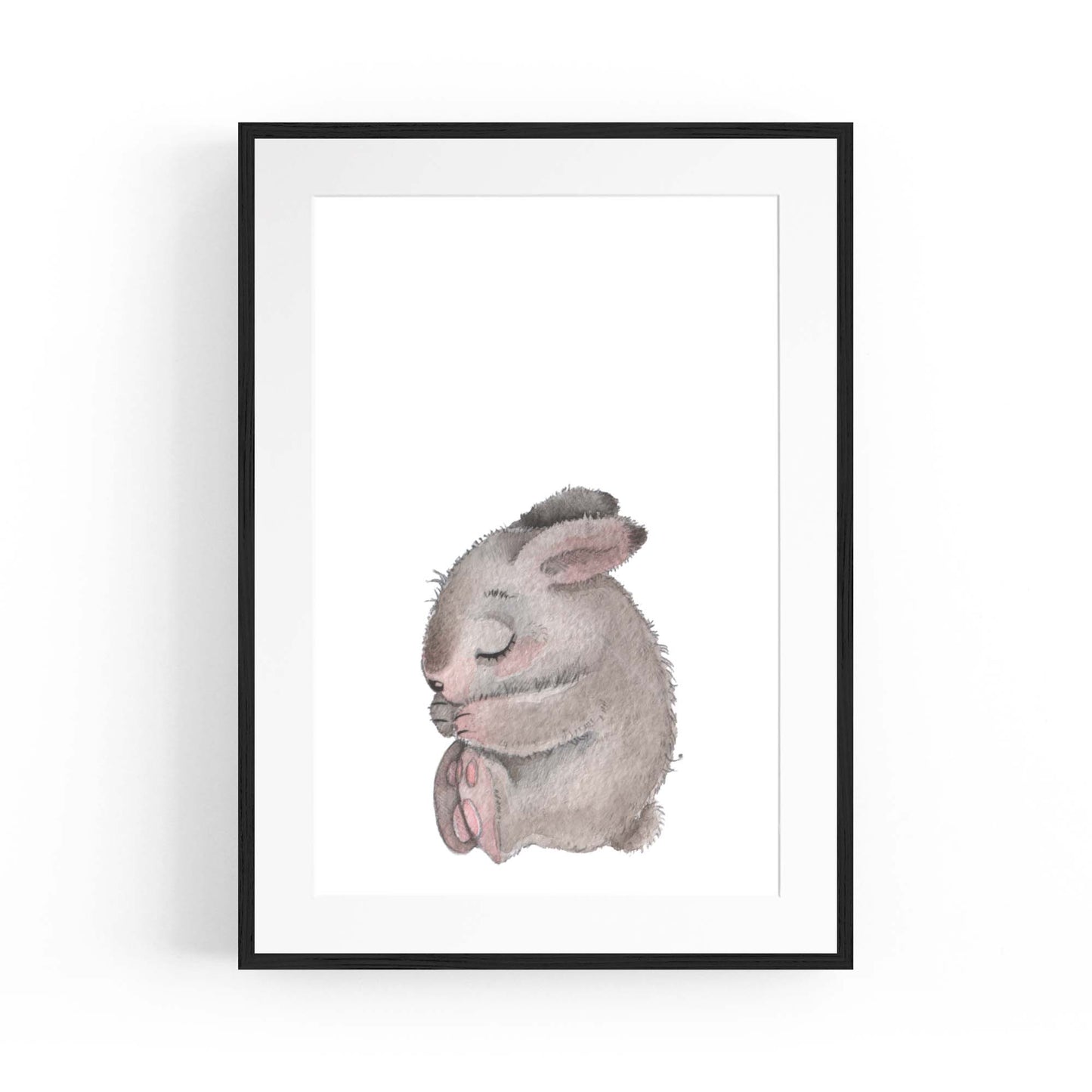 Sleeping Rabbit Cartoon Animal Nursery Wall Art #2 - The Affordable Art Company