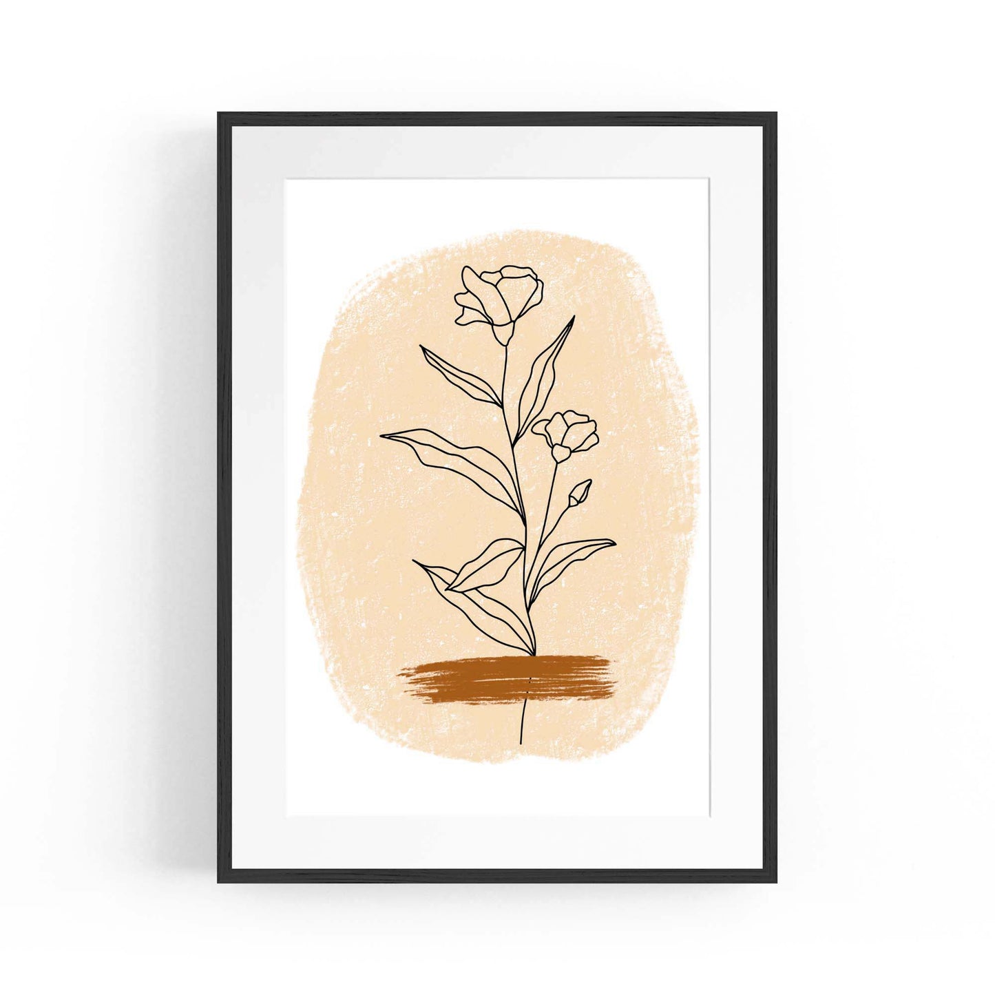 Minimal Floral Abstract Flower Drawing Wall Art #1 - The Affordable Art Company