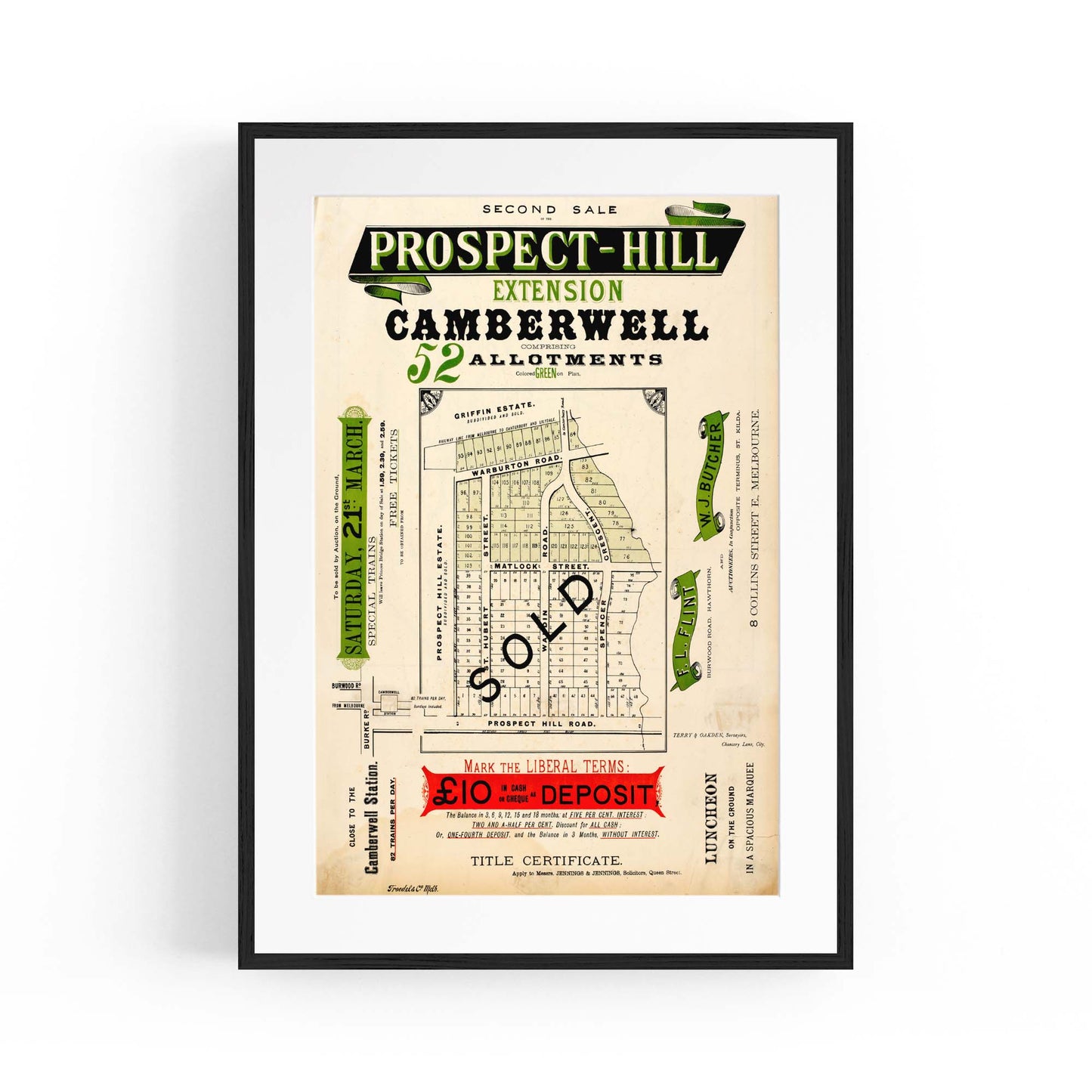 Camberwell Melbourne Vintage Real Estate Ad Art #2 - The Affordable Art Company