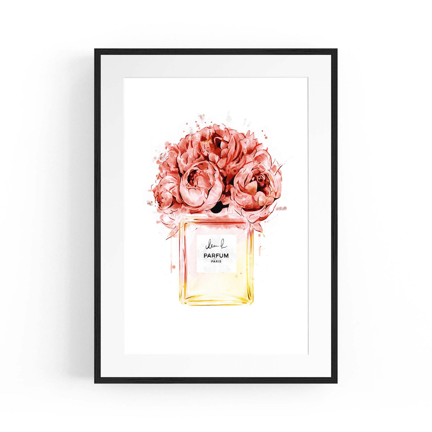 Peach Floral Perfume Bottle Fashion Wall Art #2 - The Affordable Art Company