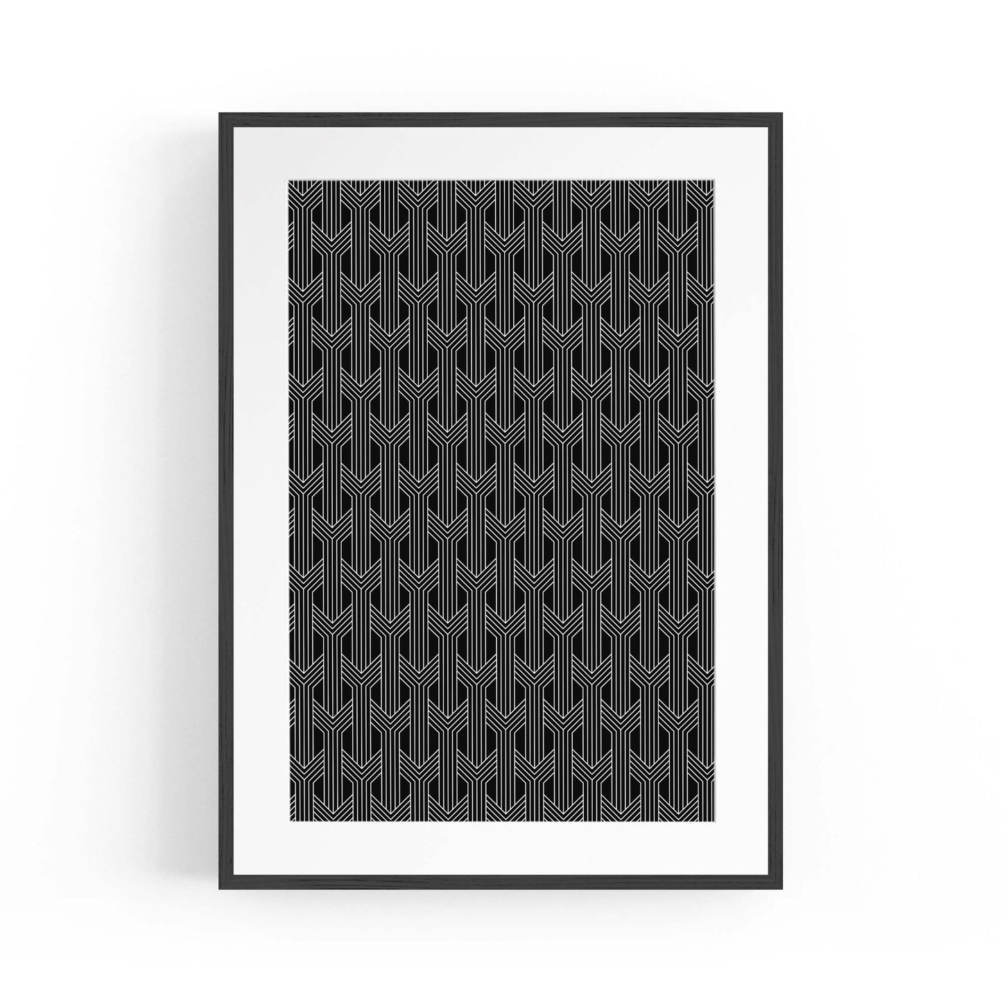 Geometric Pattern Abstract Black & White Wall Art #3 - The Affordable Art Company