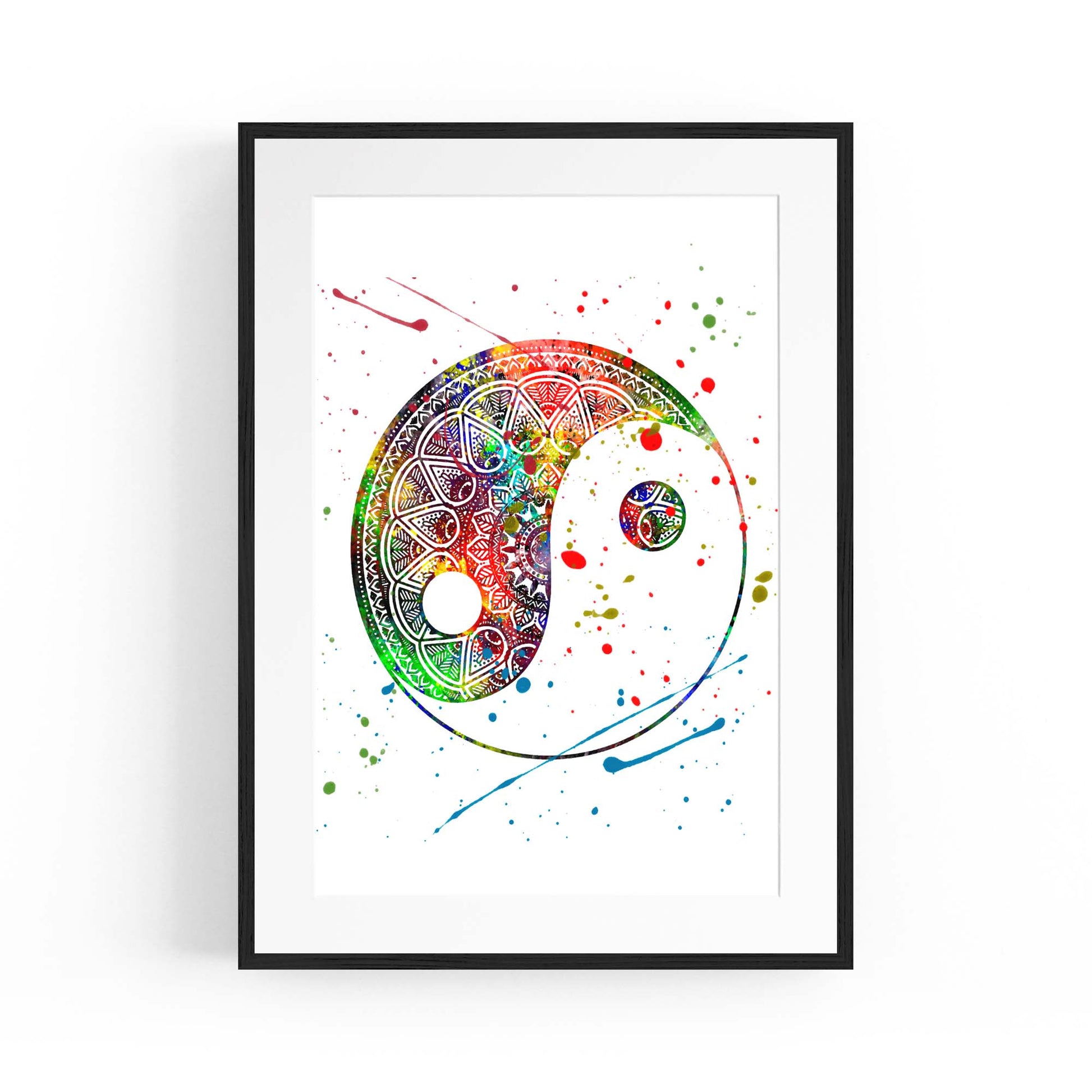 Yin Yang Mandala Calming Yoga Buddist Wall Art #1 - The Affordable Art Company