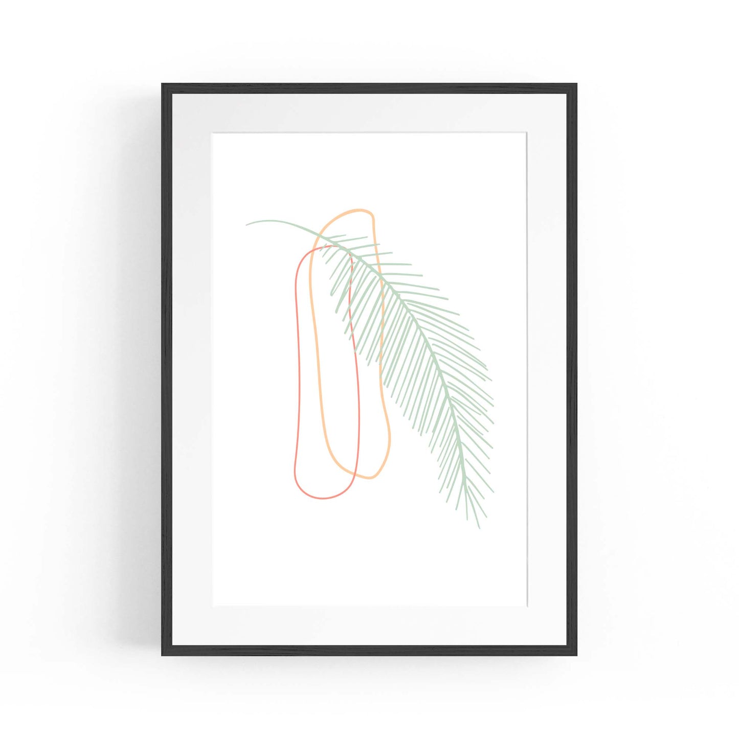 Minimal Feather Neon Abstract Design Wall Art #2 - The Affordable Art Company
