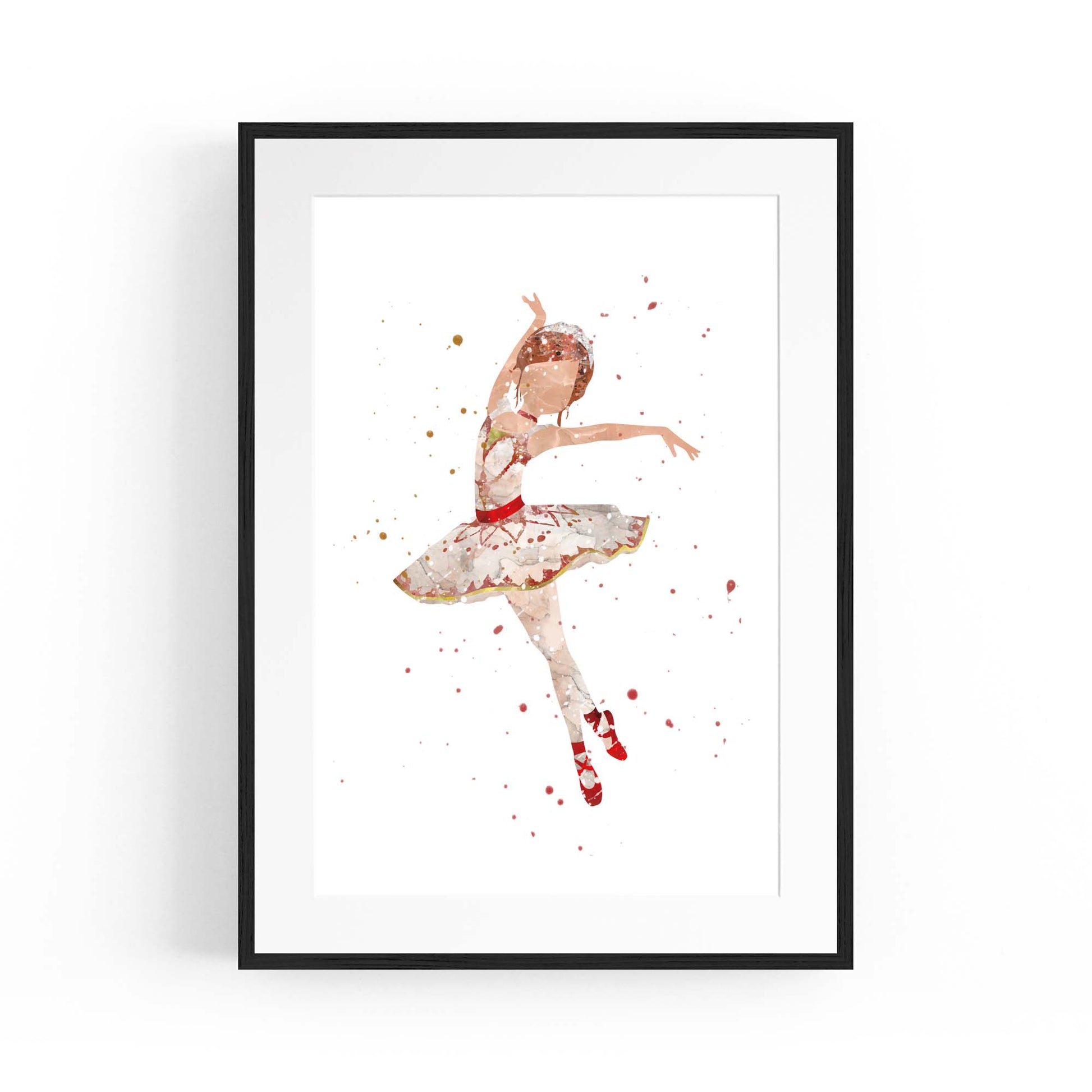 White Ballerina Girls Bedroom Ballet Wall Art #1 - The Affordable Art Company