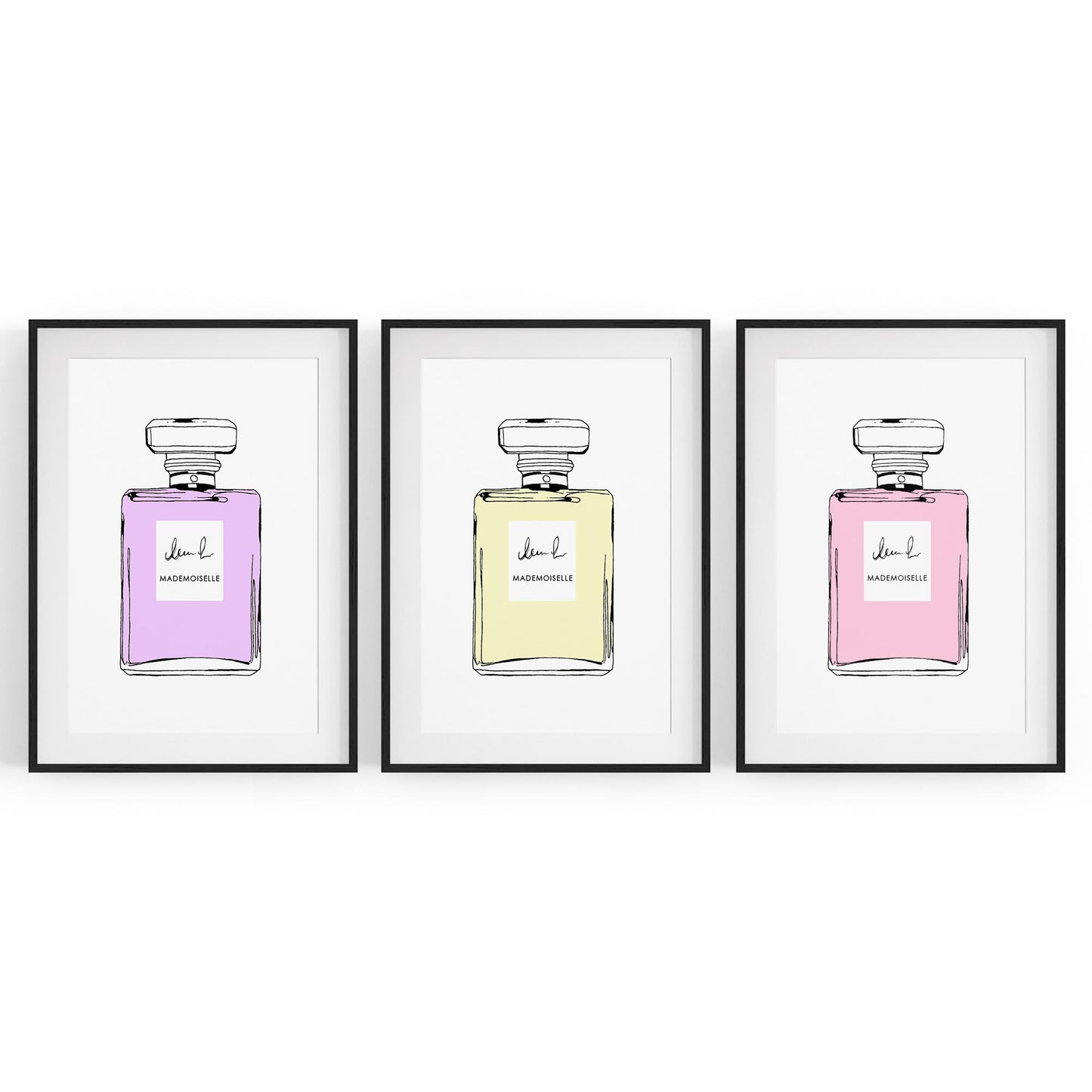 Set of Perfume Bottle Fashion Bedroom Wall Art #5 - The Affordable Art Company