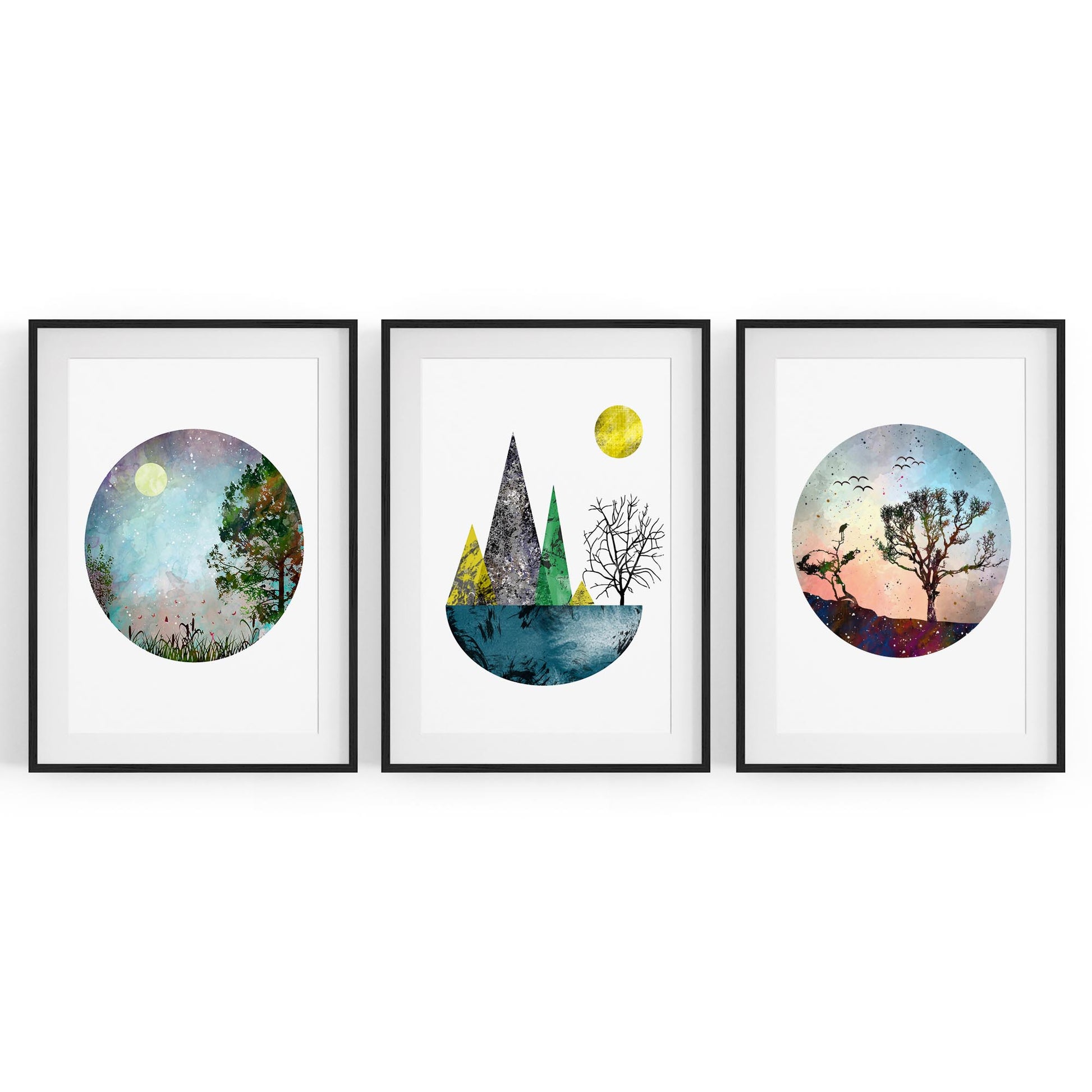 Set of Scandi Nature Landcape Wall Art - The Affordable Art Company