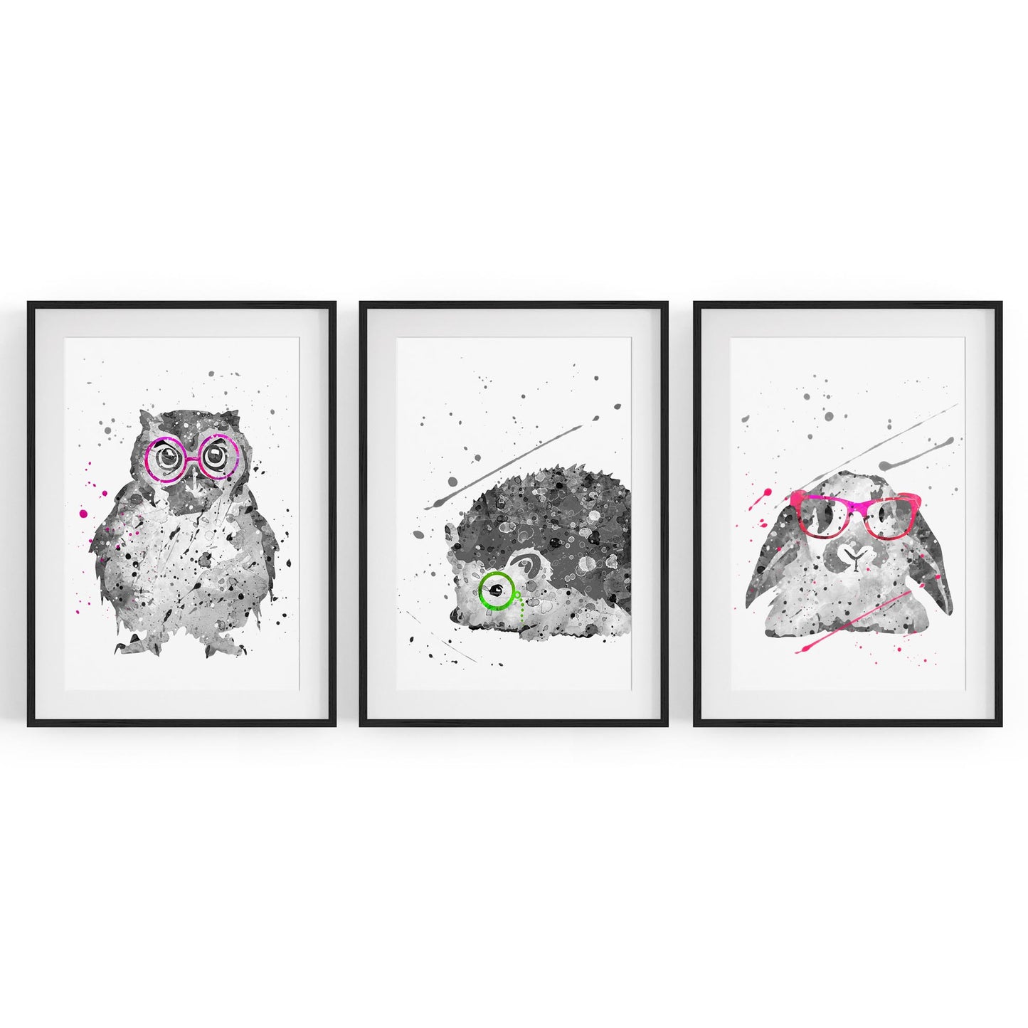 Set of Cute Animals Nursery Baby Wall Art - The Affordable Art Company