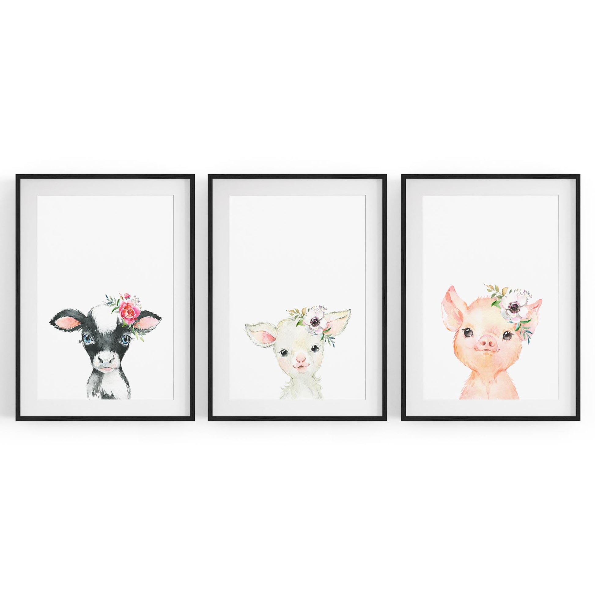 Set of Cute Baby Farm Animals Nursery Wall Art #1 - The Affordable Art Company