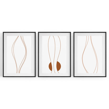 Set of Lines In Motion Abstract Minimal Wall Art #2 - The Affordable Art Company