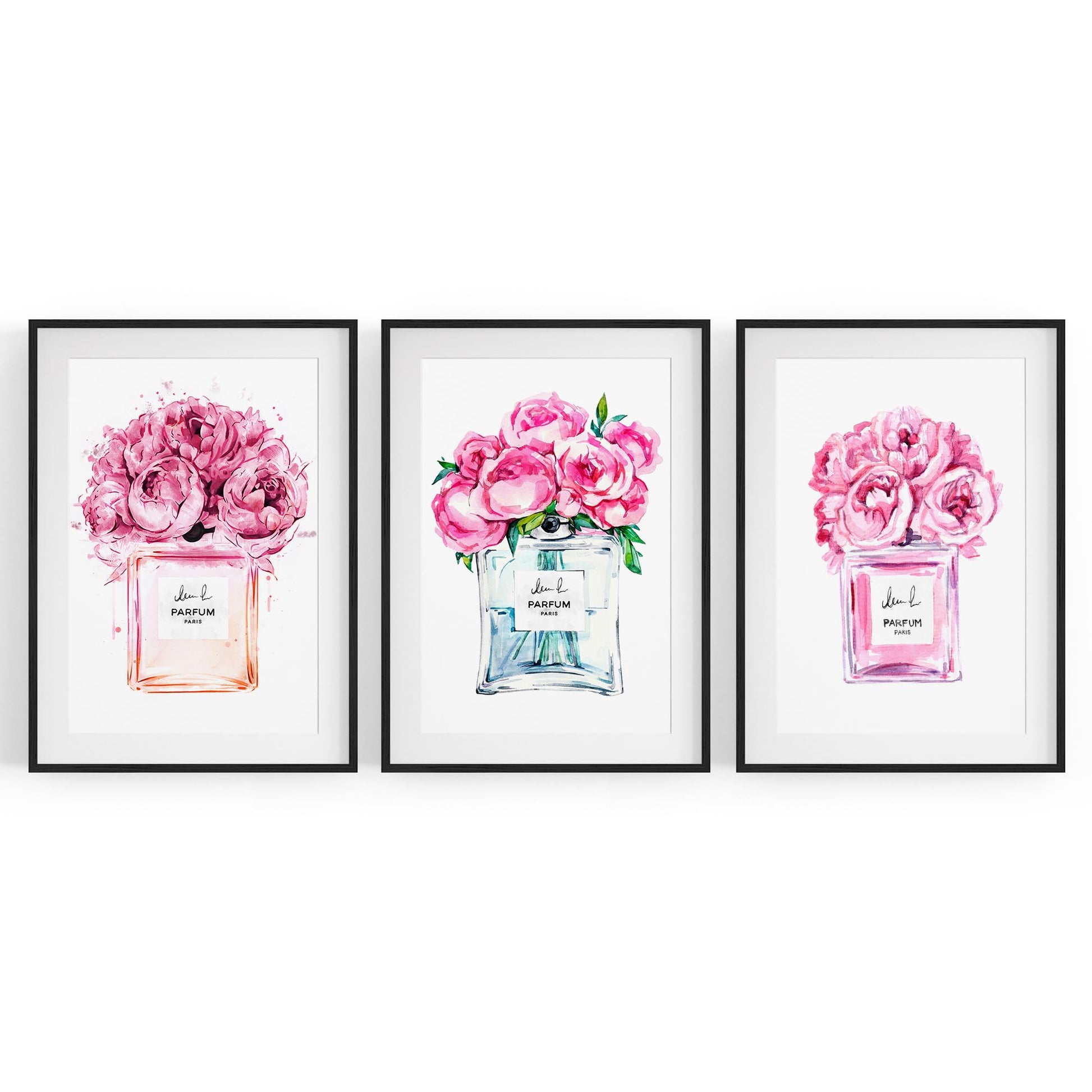 Set of Perfume Bottle Fashion Bedroom Wall Art #6 - The Affordable Art Company