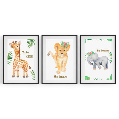 Set of Cute Baby Safari Animals Nursery Wall Art #5 - The Affordable Art Company