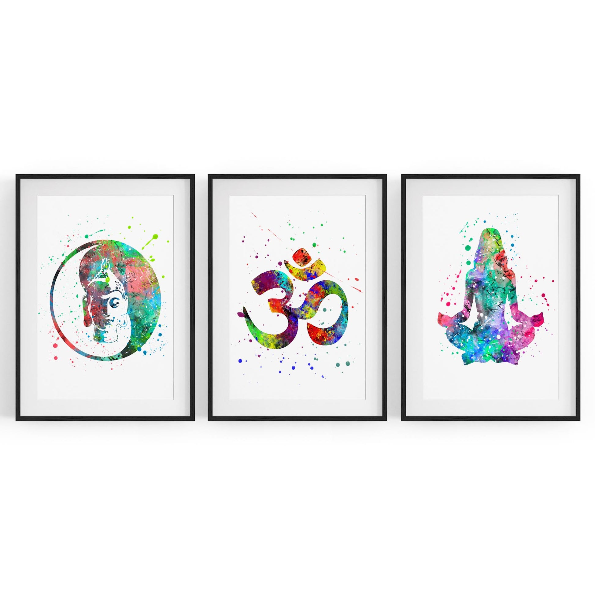 Set of Yoga Studio Watercolour Calming Wall Art - The Affordable Art Company